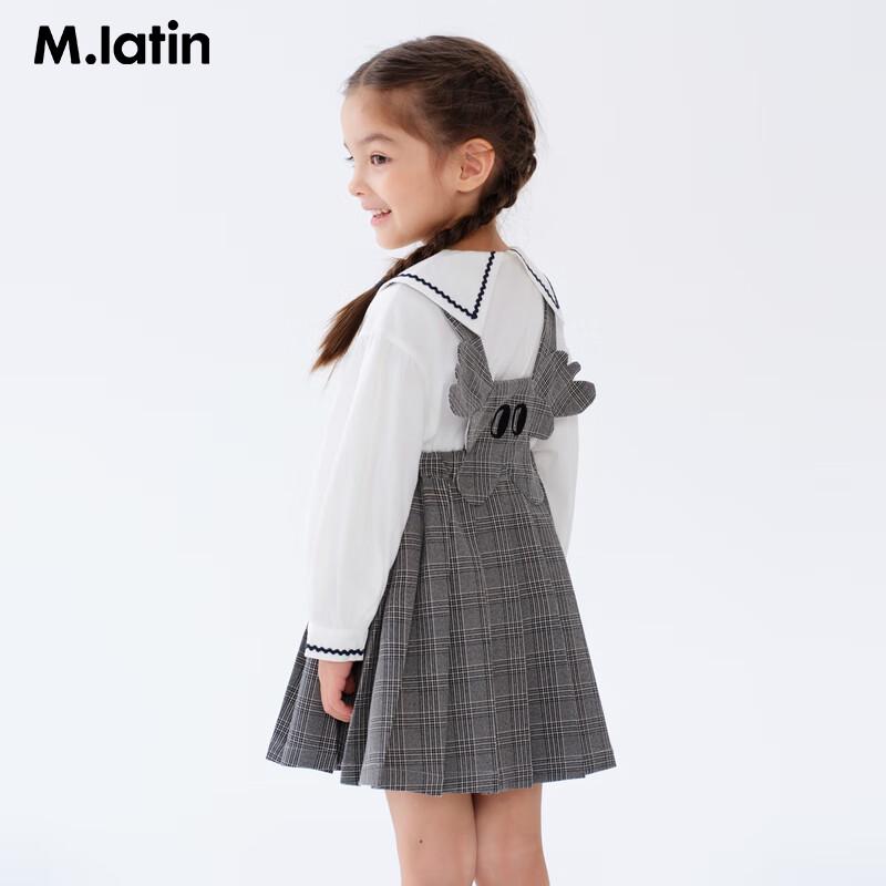 

M.Latin Girls Plaid Pinafore Dress with 3D Stars 100cm