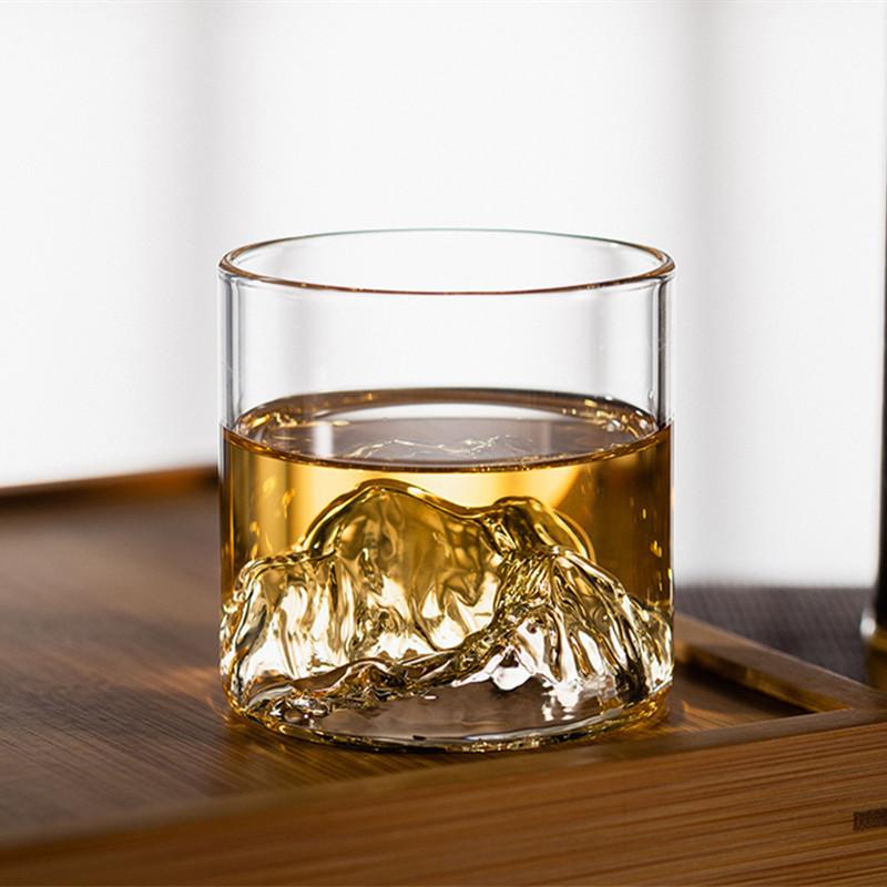 Pahar de Whisky de Munte Japonez Cristal Pahar Rotund Transparent Cristal Pahar de Băutură pentru Bar Petrecere Aspect Înalt Pahar de Apă