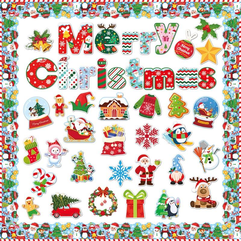 

Christmas Party Decoration Set Merry Chrismas Decoration Bulletin Board Decoration Christmas Wall Sticker