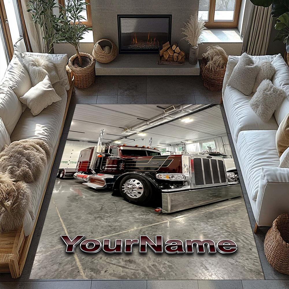 Kw Heavy Trucks Personalized Name Floor Rug Office Rug Suitable for Living Rooms Foyer Outdoor Hallway Anti-slip Rug Anime Office Decor