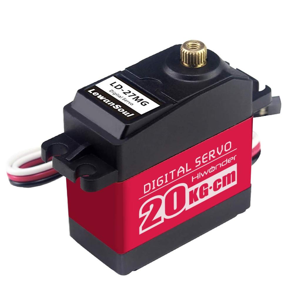 Hiwonder LD-27MG 20kg High Torque Metal Gear Digital Servo with Metal Case for RC Car Robot (270 Degree Control Angle)