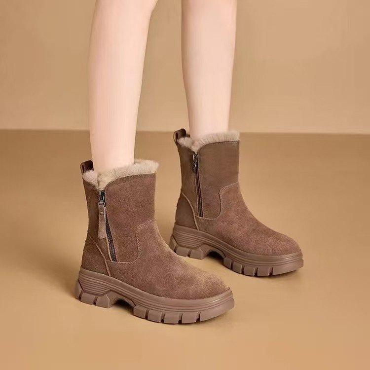 Fleece Warm Thick-soled Martin Boots Winter New Large Cotton Shoes Short Boots Non-slip Snow Boots