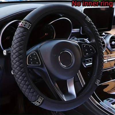 Auto PU Lederen Stuurhoes14.57-14.96inch Kunstmatige Diamant Stuurhoes
