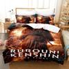 Anime Rurouni Kenshin Bedding Set Boys Girls Twin Queen Size Duvet Cover Pillowcase Bed Kids Adult Fashion Home Textileextile