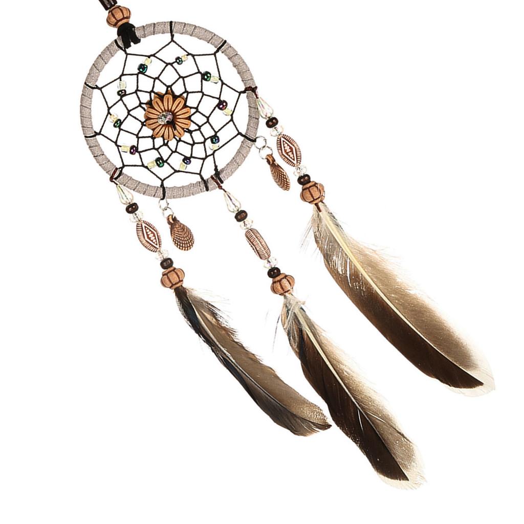 1 PCS Creative Handmade Dream Catcher with Feather Shells Car Pendant Hanging Decoration