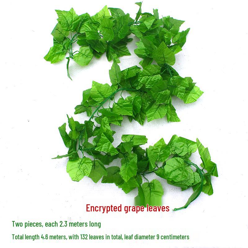 Efeutute Weinblätter Künstliche Deckenranke mit Rattan und Grünem Laub