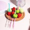 500Pcs Mini Disposable Heart Fruit Fork Mini Snack Cake Dessert Home Dining Plastic Food Fruit Pick Toothpick Bento Party Decor