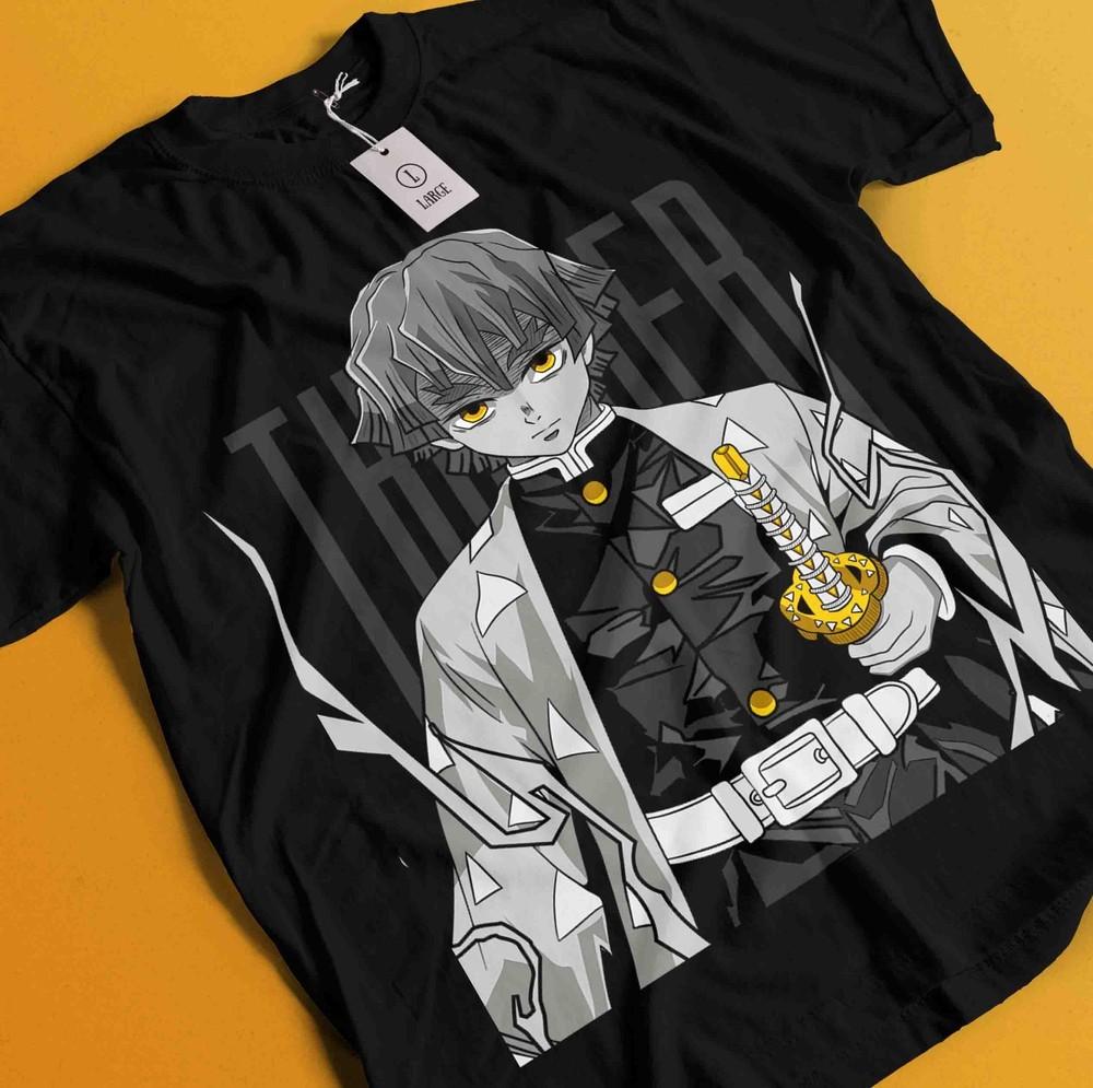 

Demon Slayer Shirt Zenitsu Tshirt Tanjiro T-Shirt Muzan Doma Tee Inosuke Nezuko M