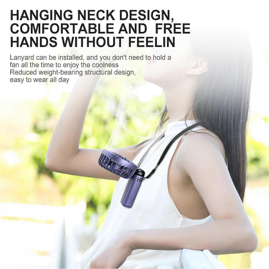 Mini Portable Fan Handheld Fan Rechargeable Small Desk Fan 5 Speeds 90° Foldable Battery Operated Fan with Lanyard for Home Office Travel Use