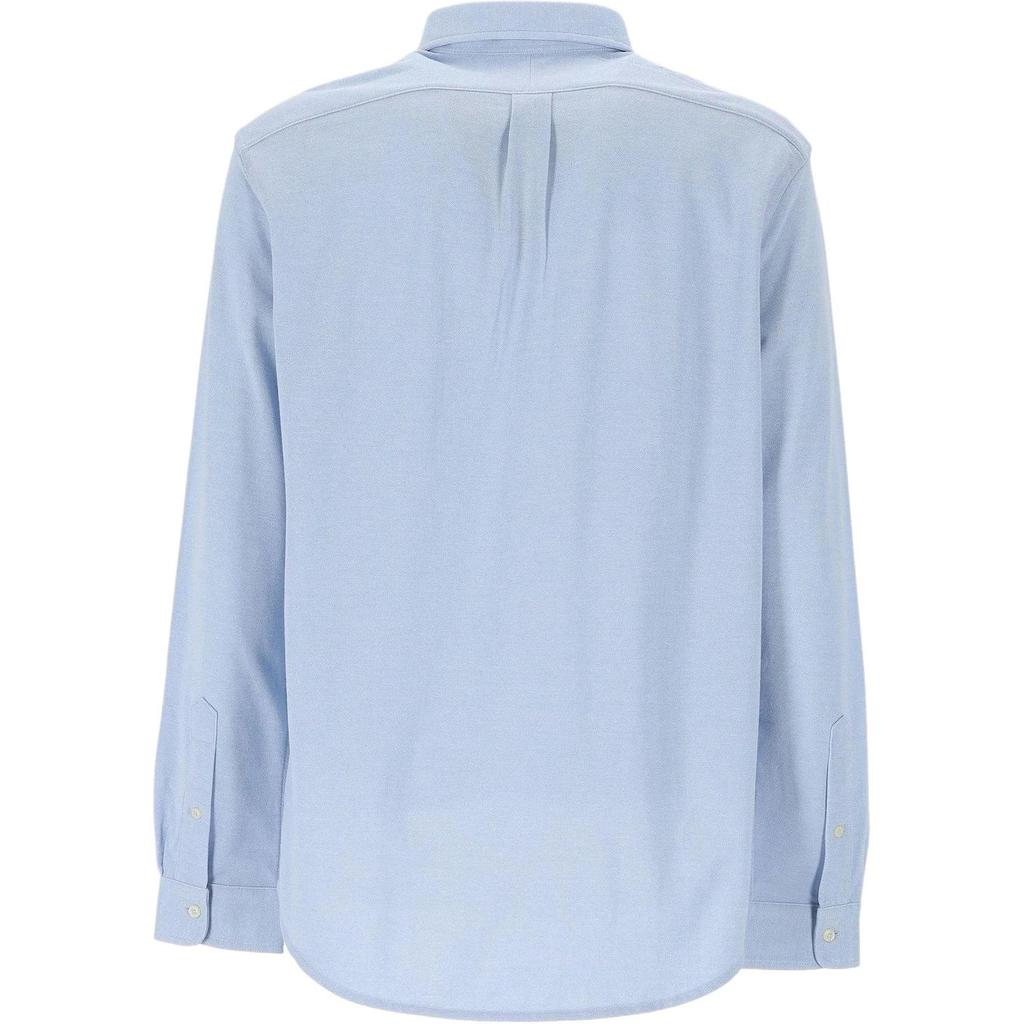 Polo Ralph Lauren Solid Long Sleeve Logo Shirt Men Shirts Blue 710932545-013