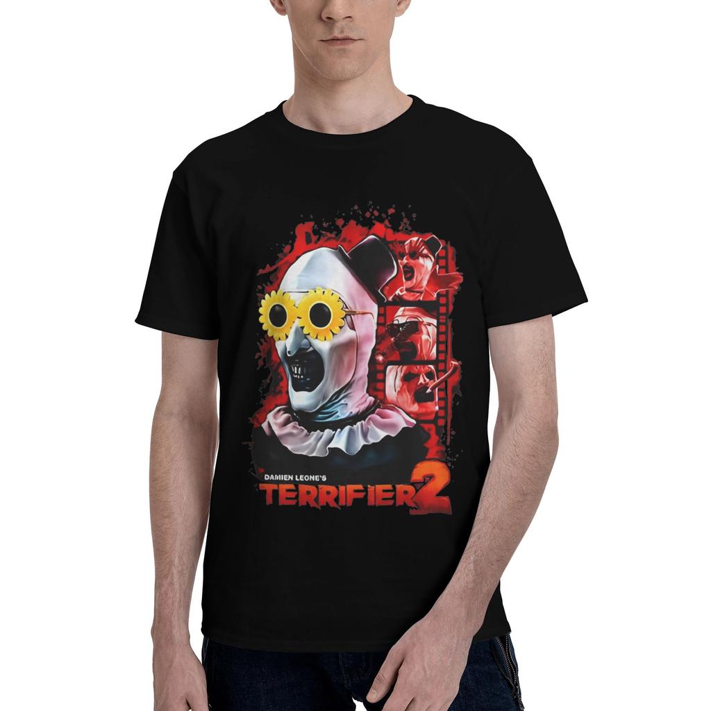 Men Women's T-Shirt Terrifier Art  Cool Cotton Tee Shirt Short Sleeve Horror Movie T Shirts Round Collar Clothes Printed