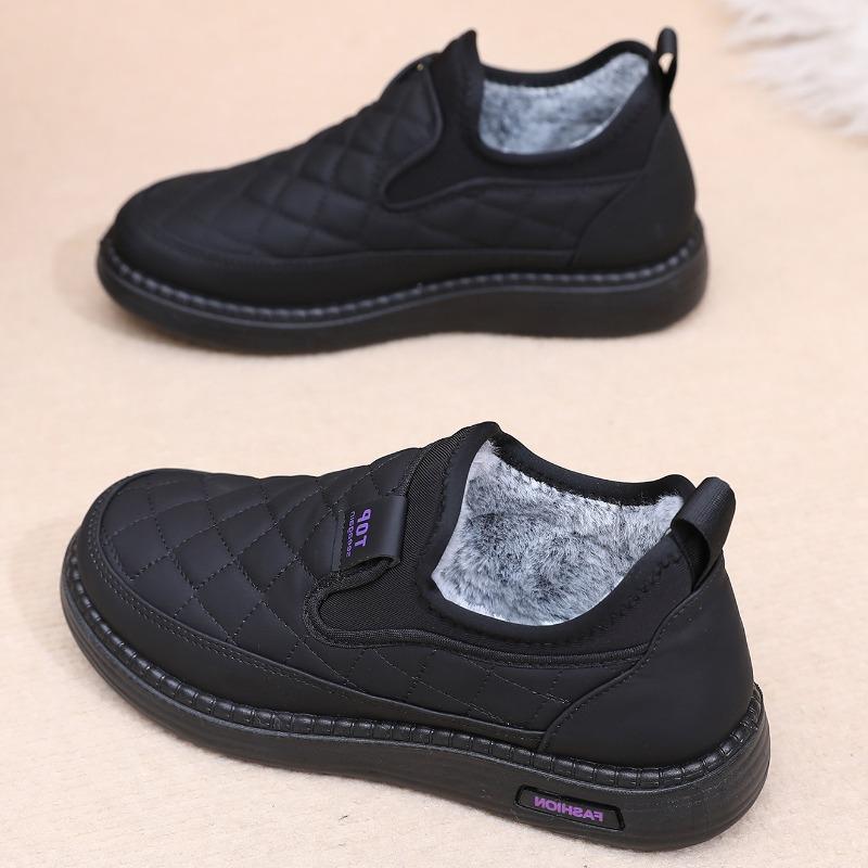 2025 New Cotton Shoes Women's Snow Boots Winter Fleece Thickened and Warm One-foot Non-slip Waterproof Cotton Boots Mom Shoes