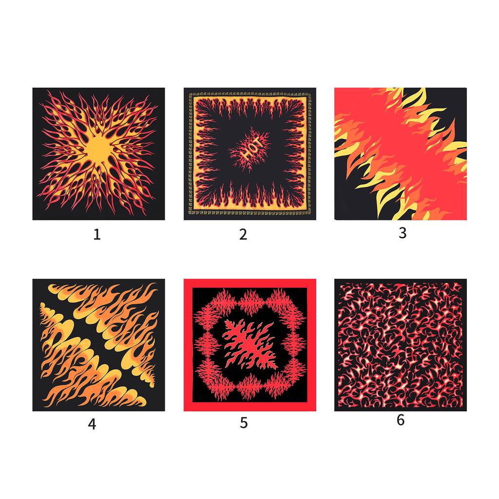 21'' Eld Bandana Huvudduk för Kvinnor Män Stretch Fyrkantig Turban Huvudduk Punk Lätt Huvudomslag Huvudbonad