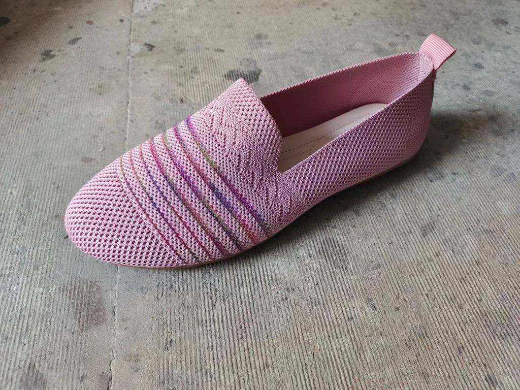 Shoes for Women Spring Autumn Women Round Toe Flat Shoes Solid Color Knitted Slip On Casual Breathable Loafers Plus Size 36-42