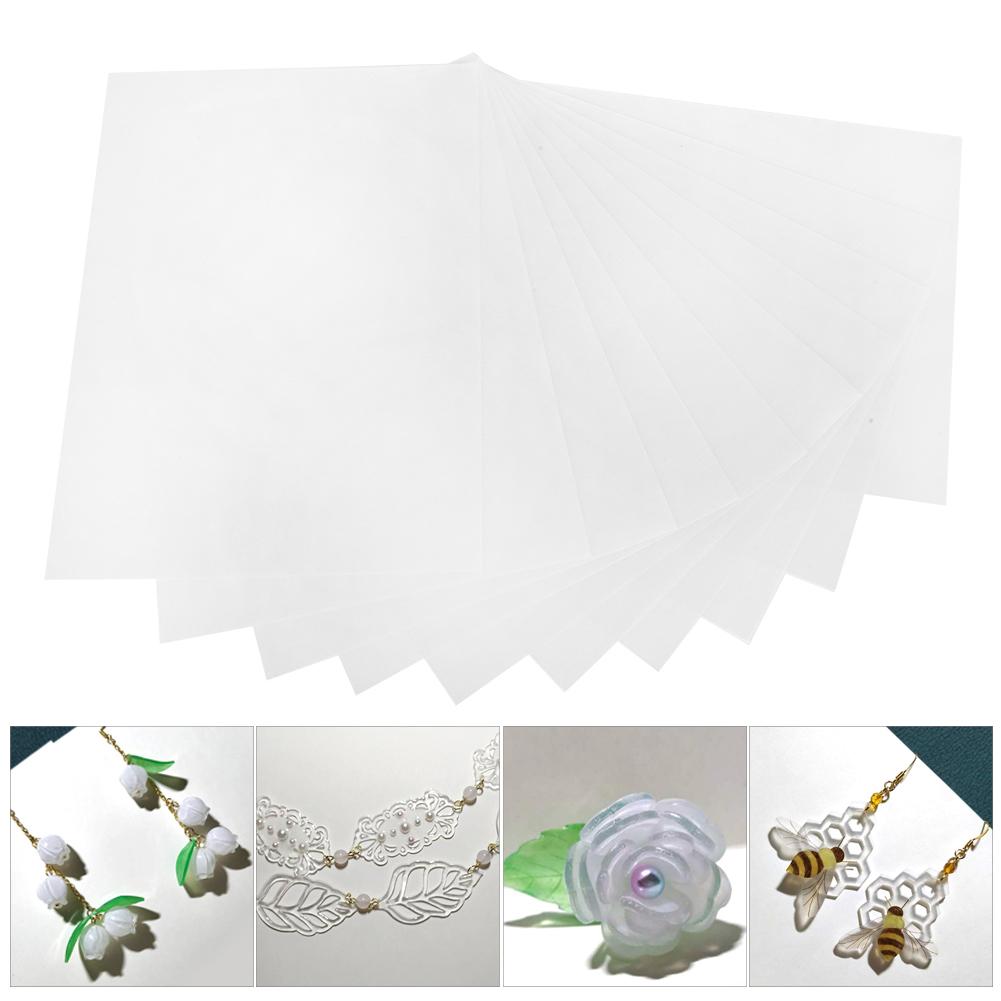 20Pcs Shrink Film Semitransparent Frosted Heat Shrinkable HandPainted  Sheet 0.2mm 2029#