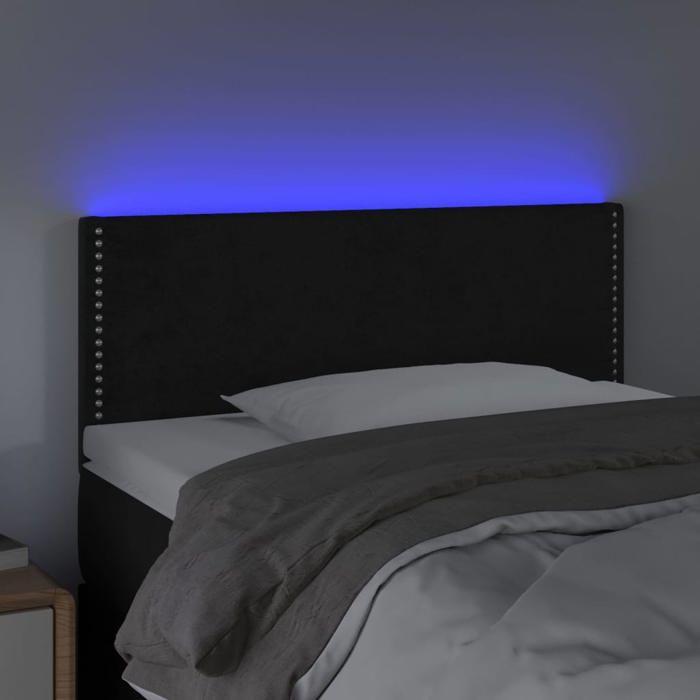 VidaXL Tête de Lit à LED Meuble de Chambre à Coucher Accessoire de Lit Simple Tête de Cadre de Lit Intérieur Noir 80x5x78/88 3121504