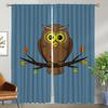 Cartoon Eule Moderne Wohnzimmer Vorhänge 2 Stück Verdunkelungsvorhang Heim Innenvorhänge für Kamera-Raumteiler Tüll für Schlafzimmer