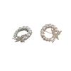 Baroque Circle Butterfly Brooch Elegant Rhinestone Circle Brooches Wreath Butterfly Brooch  Girls