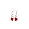 E246 Rhinestone Love Rose Earrings Stud Earrings Earrings Ear Hanging Yiwu Jewelry Heart Inlay