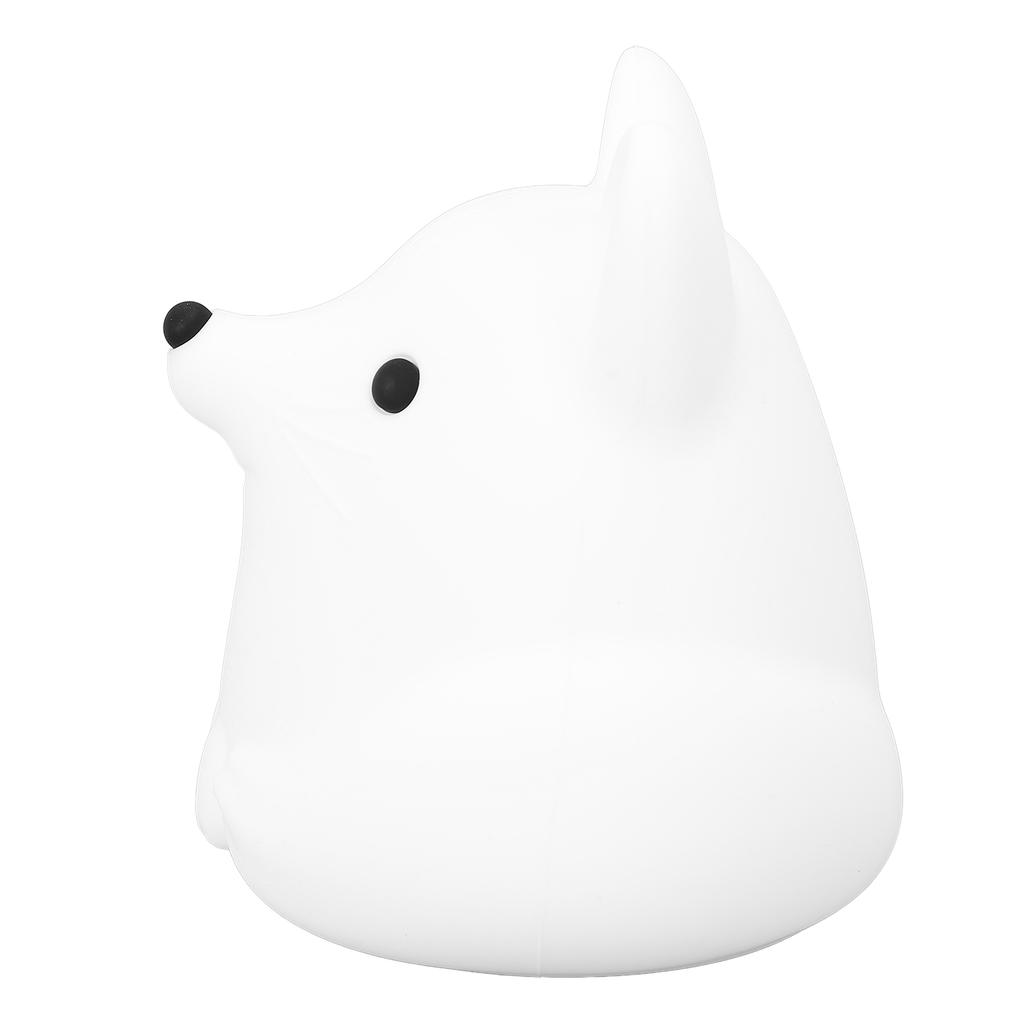 Cute Fox Night Light Silicone Tap Control USB Rechargeable Animal Nursery Night Lamp for Bedroom Dorm Decor