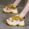 8cm Genuine Leathe Slippers Lace Up Hollow Multicolor Peep Toe Sandals Platform Wedge Ladies Women Summer White Slides Shoes