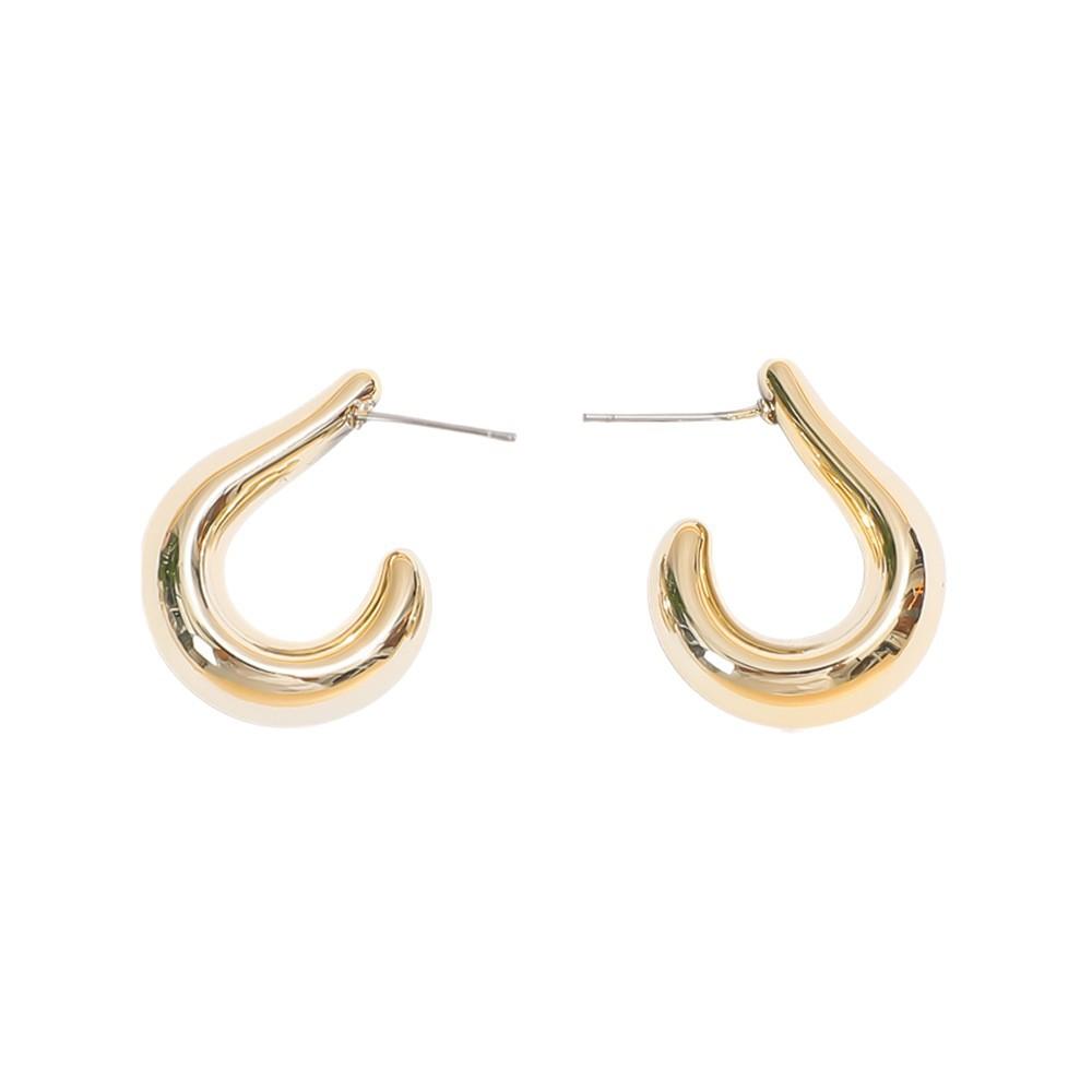 Trendy Water Drop Pattern C-shaped Earclip Threaded Stud Earrings Set Personalized Earrings Sexy Atmosphere Stud Earrings Set