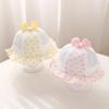 Sweet Floral Print Baby Girl Sun Hat Summer Thin Mesh Breathable Fisherman Cap for Toddler Girls Ruffle Brim Sun Visor Hats