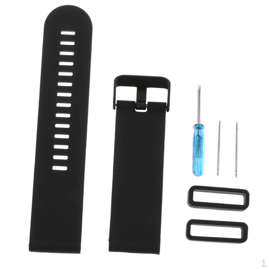 Watch Wristband, Silicone Wrist Belt and Metal Buckle For Suunto Bracelet Accessories чёрный