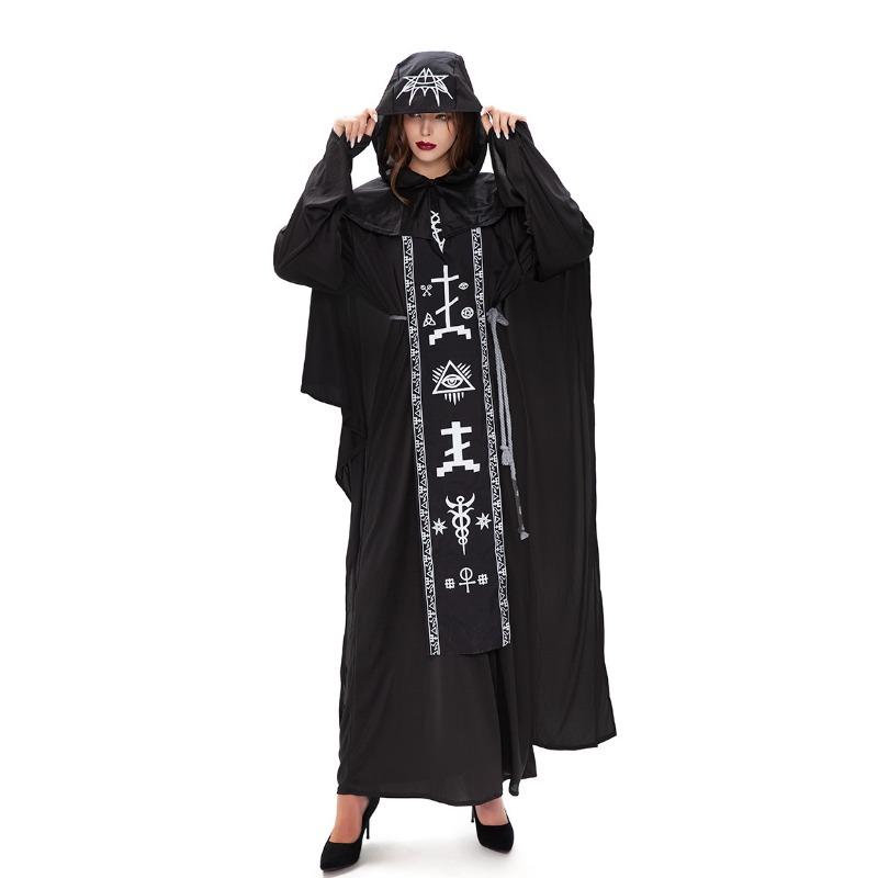 Halloween Wizard Male Female Black Vampire Female Witch Dark God Demon Spell Couple Uniform