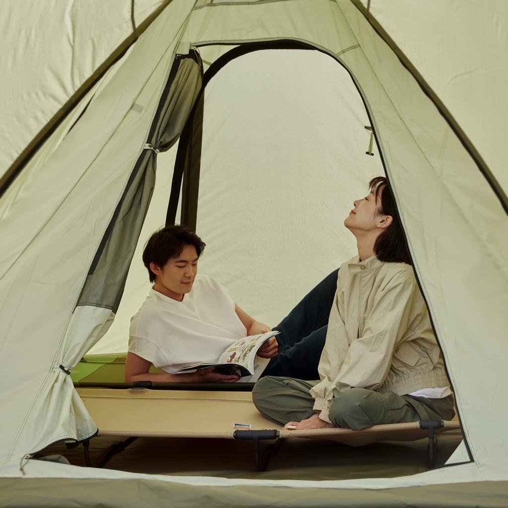 TIMBER RIDGE Camping Bed Folding Patented No Assembly Required Setup in Seconds Load Capacity 102kg Made of Steel Camping Cot No Squeak Compact Easy