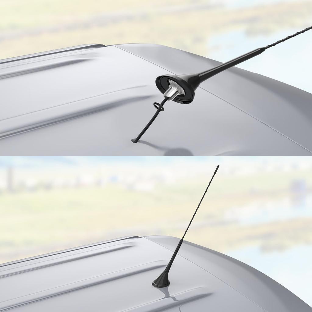 Car Antenna, Car Roof Mount Radio Antenna with Mounting Base for Select Model Aerial Base Roof Antenna