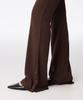 MUSINSA STANDARD WOMAN Women'S Vertical Texture Side Button Jersey Pants [Dark Brown]
