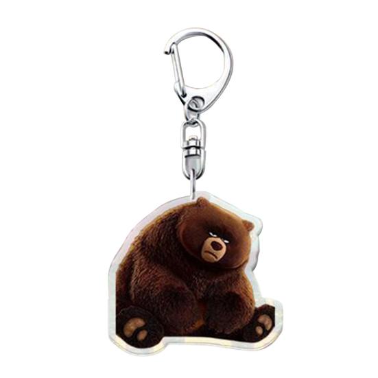 

1/6Pcs Keychain Transparent Acrylic Finish Lightweight Keychain Cartoon Beaver Design Expressive Character Key Holder Bags Phone Accessories A