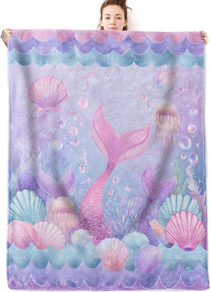 GUOYU Blanket Cherry Blossom Flannel Blanket Gifts for Floral LoverJapanese Watercolor Flower Branch Throw Blankets with Beige Backgroundfor
