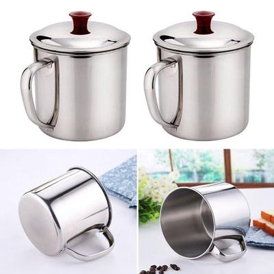 Ceai portabil din oțel inoxidabil, pahar metalic pentru băut, ceașcă de halbă, ceașcă de cafea pentru camping, în aer liber