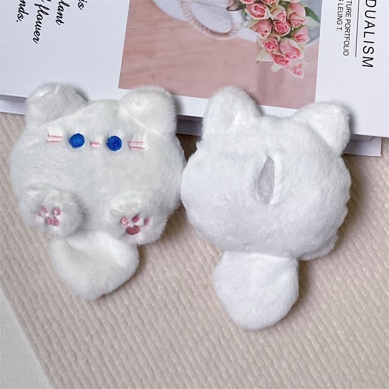Cartoon Cat Plush Doll Brooch & Student Bag Charm