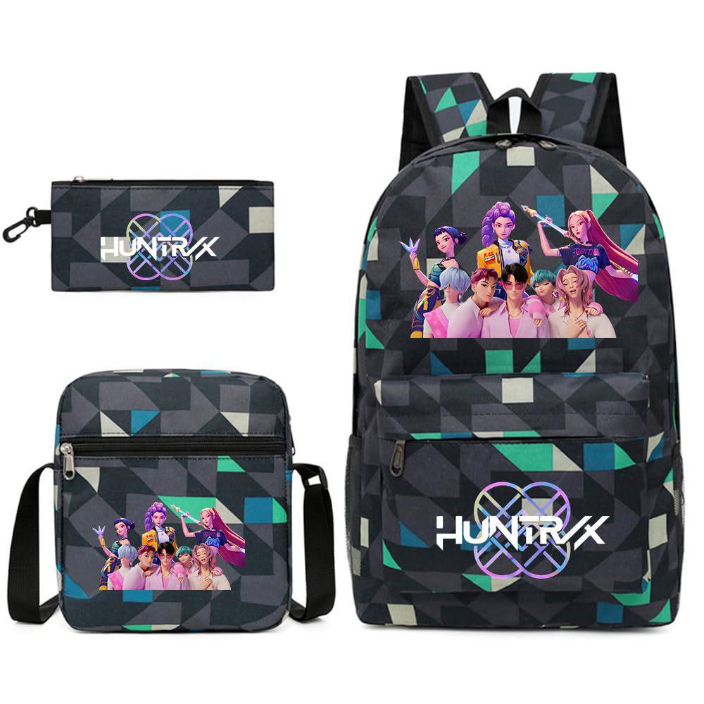 K-POP Demon Hunter Girl Group Children's Backpack, Pencil Case, and Shoulder Bag Set for Middle School Students