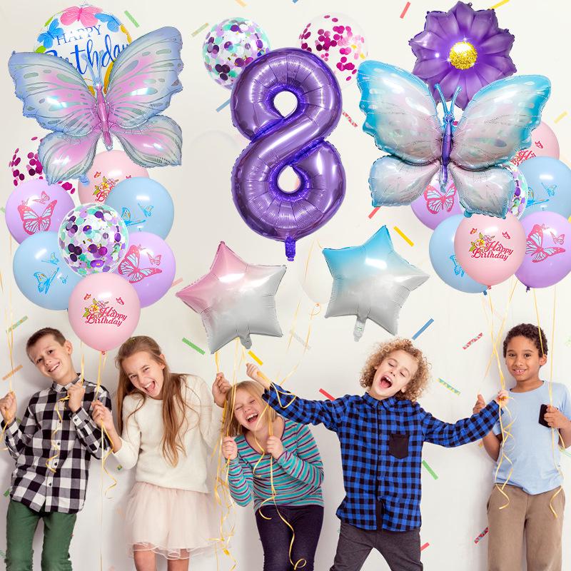Jungle Butterfly Balloon Set - Birthday Party Decorations & Latex Props