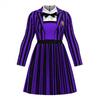 Amazon Halloween Cosplay Addams Family Gestreiftes Kostüm Wednesday Wolfsmädchen Kleid Cosplay