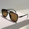 Non-polarized Vintage Punk Double Girder Large Square Frame Leisure Sunglasses Men Women Outdoor Travel Anti Strong Light Eyeglasses