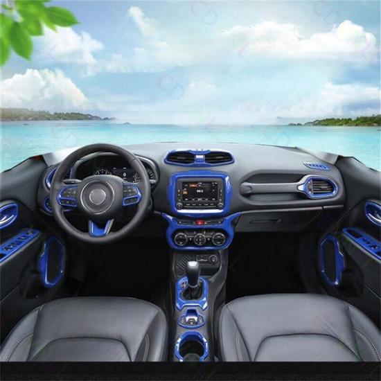 Central Console Gear Shift Frame Panel 1PCS For Jeep Renegade 2016+ Bright Blue
