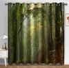 Rain Forest Waterfall Semi-Blackout Curtain Mountain Waterfall Flow Jungle Nature Scenery Print Cortinas for Bedroom Living Room