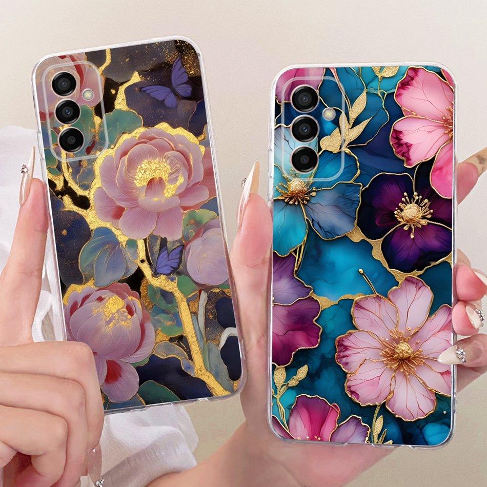 For Samsung Galaxy M23 F23 Cute Flower Butterfly Cat Painted Case For Samsung F23 M23 5G Soft Silicone TPU Phone Cases