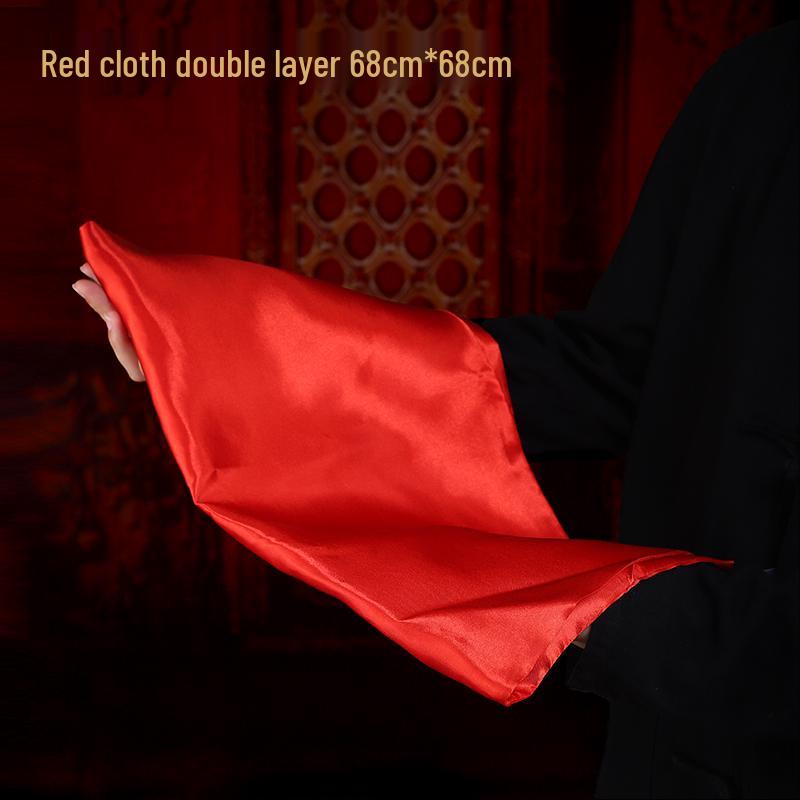 Buddha and Bodhisattva Statue with Red Silk Cloth Covering for Head and Body