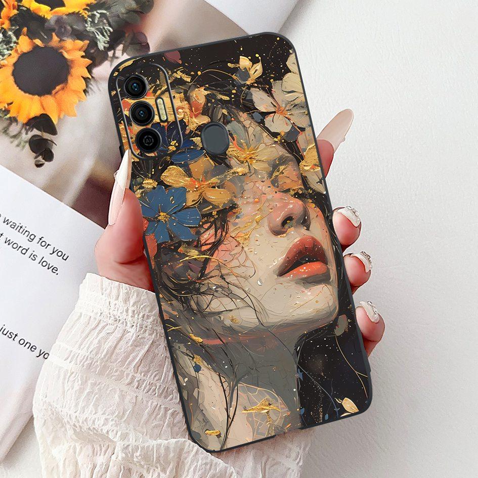 Für Tecno Spark 7 Hülle KF6 KF6j KF6i Abdeckung Niedliche Mode Katze Blume Weiches Silikon Schutzhülle Für Tecno Spark 7P 7T Spark7 Pro Capa
