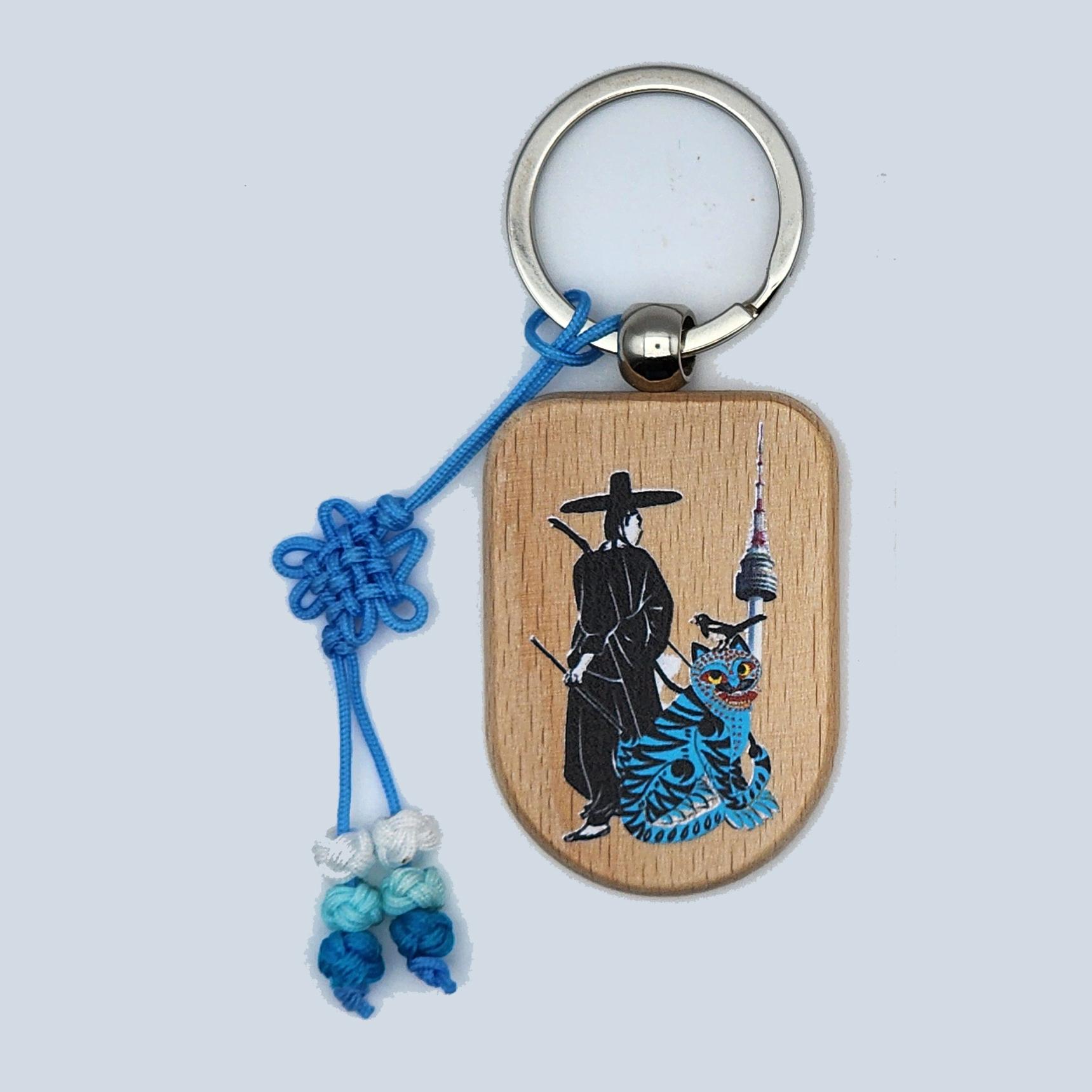 

Гат Арчер, Синий Тигр с Сорокой, N Башня(Башня Намсан) Брелок Экологичный