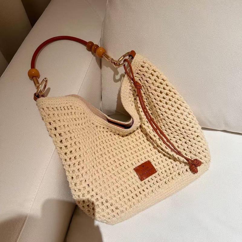 Women's Large Capacity Woven Tote Bag - Spring/Summer Vacation Style, Single Shoulder/Crossbody Straw Bag