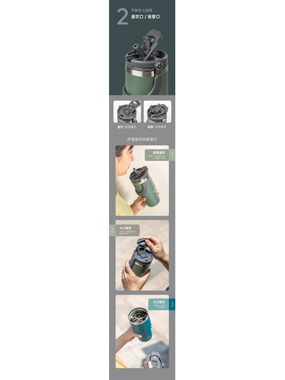 Tyeso Taishuo Stainless Steel Large Capacity Thermos Sports Bottle - Handheld Ice Buster Car-Cup Cold Storage Coffee Kettle