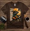 Florida Vacation Cute Alligator Playing Guitar Sunset Retro Beach Crocodile T-Shirt Funny Florida Souvenir Gift for Travelers