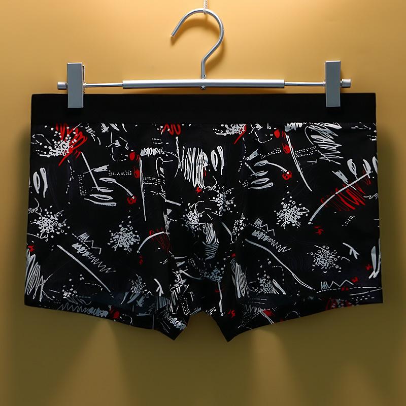 Men's Underwear Summer Ice Silk Seamless Flat Corner Pants Four Corner Pants Low Waist Underwear